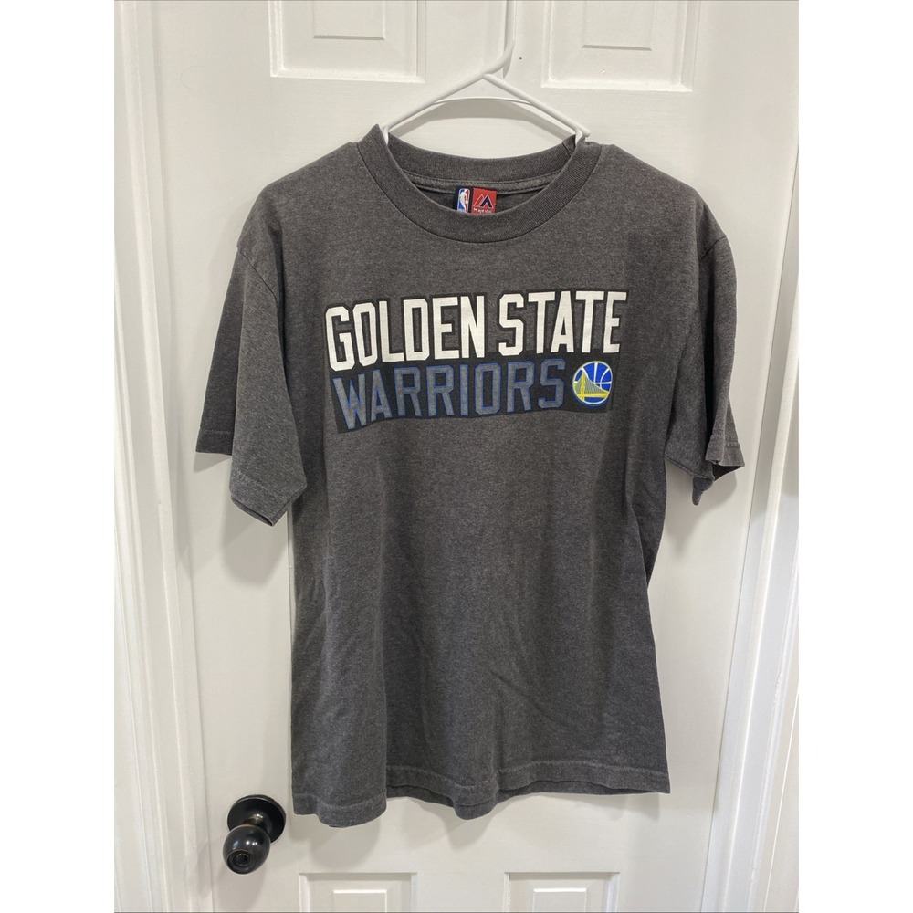 NBA Majestic Gold Golden State Warriors Gray Tee Mens Medium Curry #30